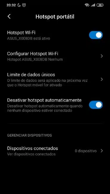 Como ativar hotspot