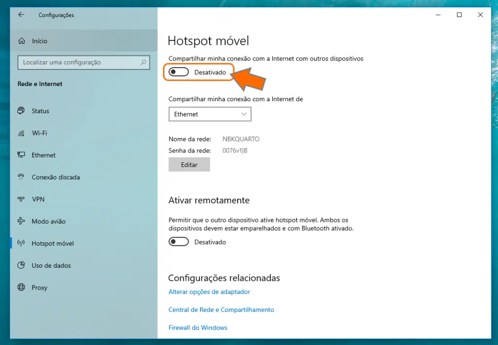Como ativar hotspot