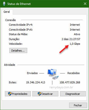 velocidade maxima da placa de rede do computador windows - DT Network