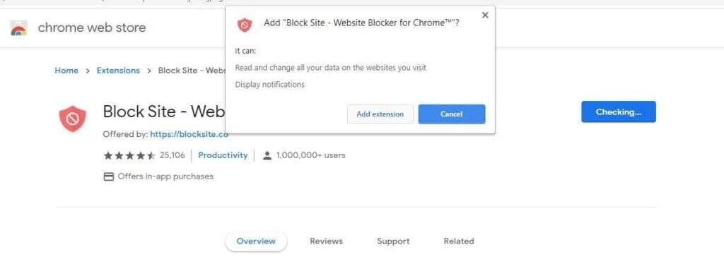 add block site extension - DT Network