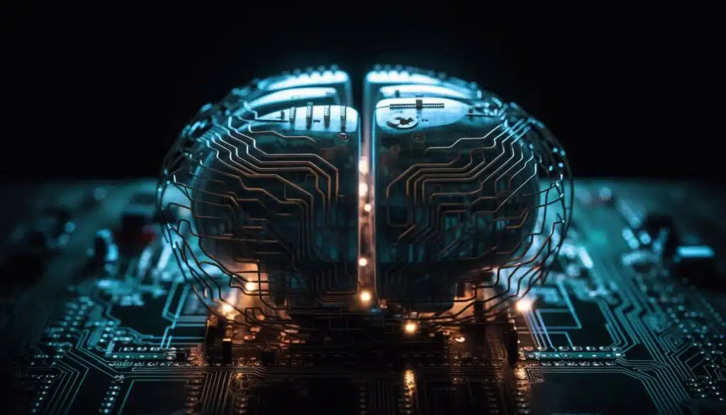 glowing circuit board complex technology inside modern computer generated by ai - DT Network