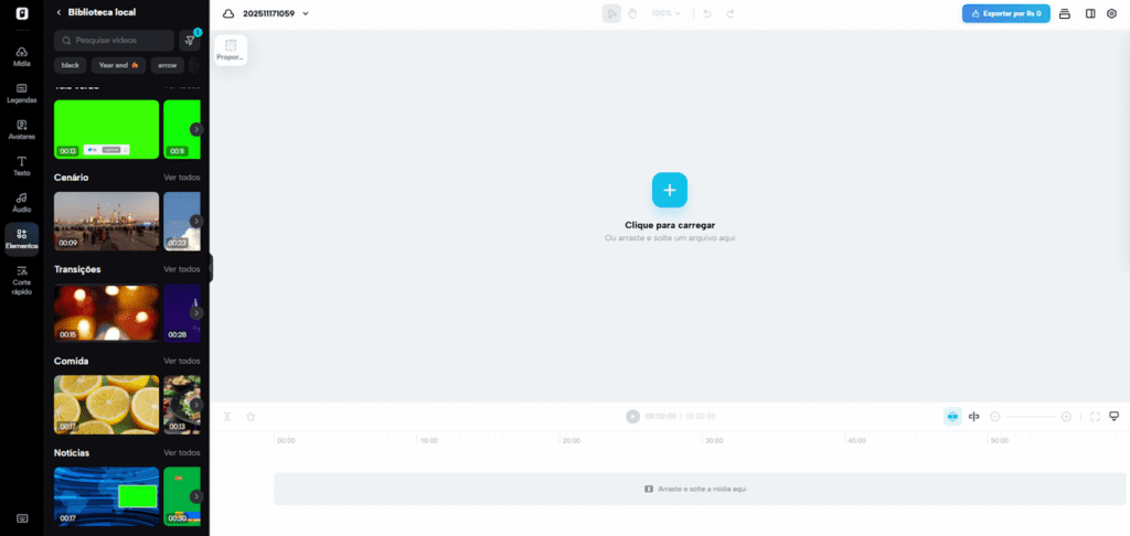 elementos e tela de edição representando a redução de ruído em vídeo