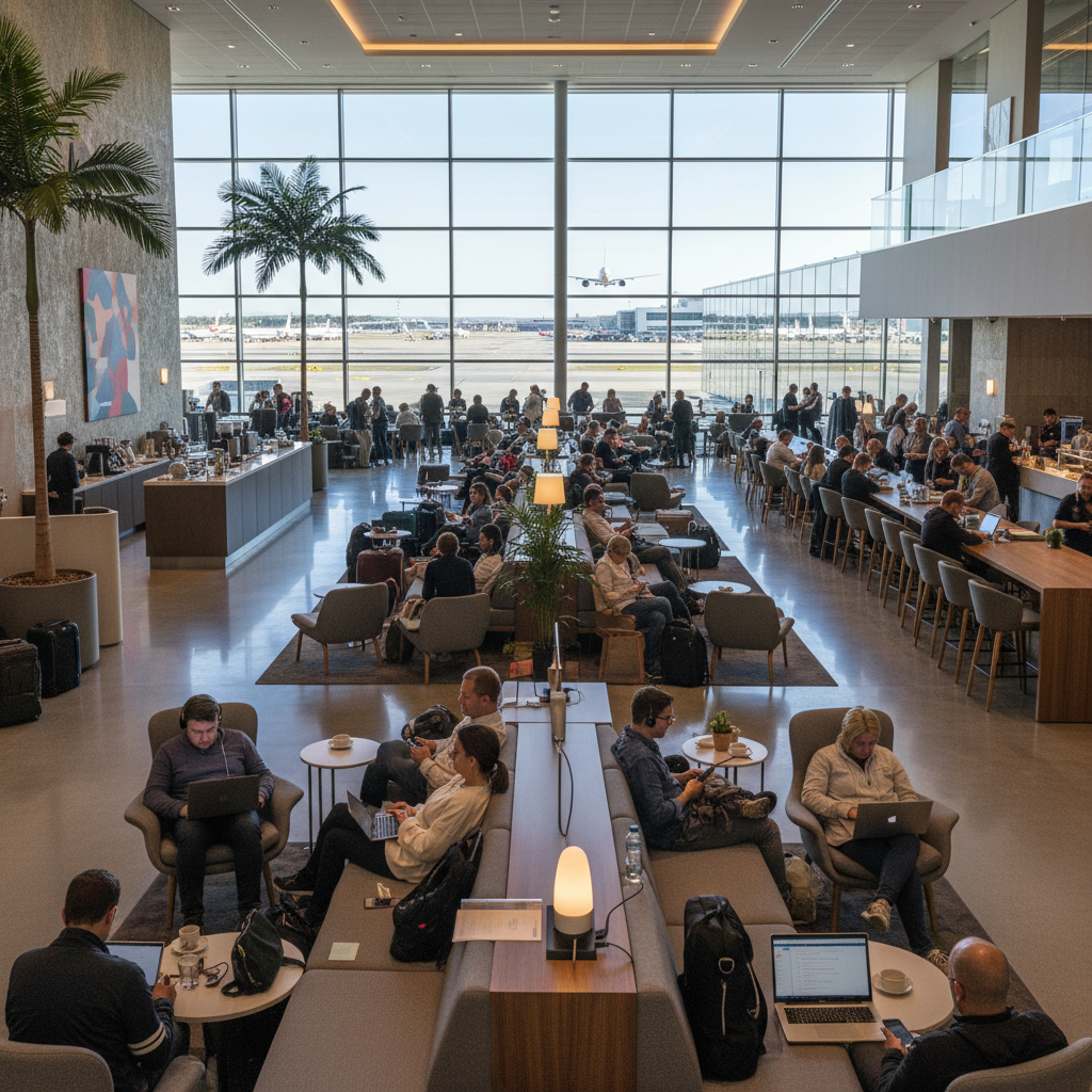 Personalização da Experiência via Wi-Fi: ROI Real no PDV 4 Pessoas em um aeroporto usando dispositivos conectados para personalização da experiência via wi-fi em ambiente amplo.