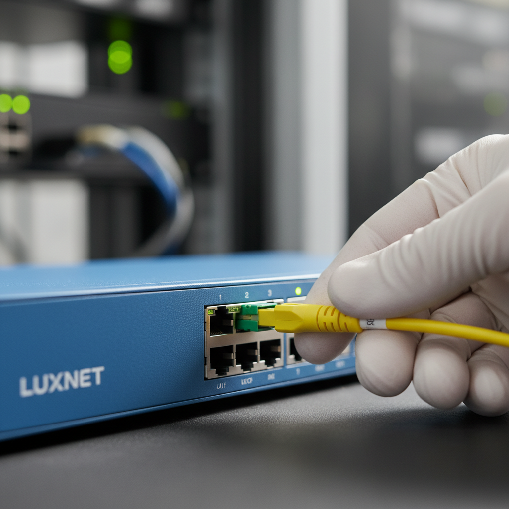Valor do Serviço de Internet: O Que Você Paga (e Não Vê) 2 Close técnico em conexão de fibra óptica destacando a qualidade e o valor do serviço de internet residencial.