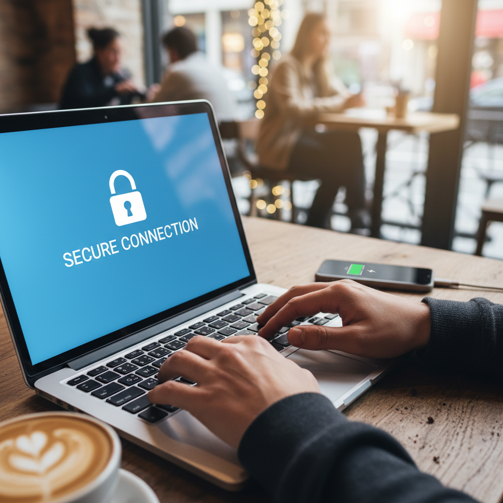 Cuidados ao utilizar Wi-Fi público: 9 dicas de segurança 2 Close nas mãos usando notebook com foco em segurança e cuidados ao utilizar wi-fi público veja 9 dicas essenciais.