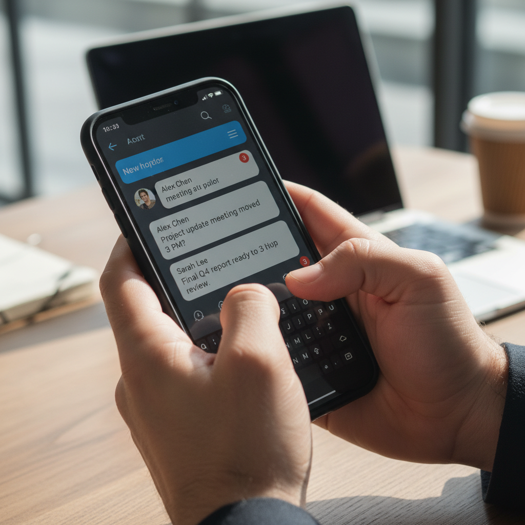 Close no celular mostrando notificações de mensagens de clientes usando whatsapp para geração de leads em tempo real.