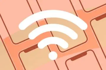 Símbolo do Wi-Fi em um plano de fundo rosa.